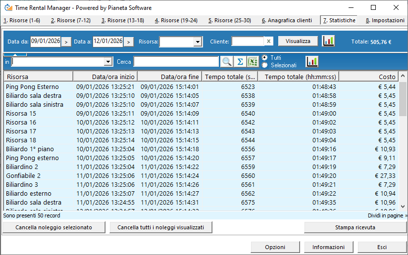 Statistiche e analisi: filtri e report